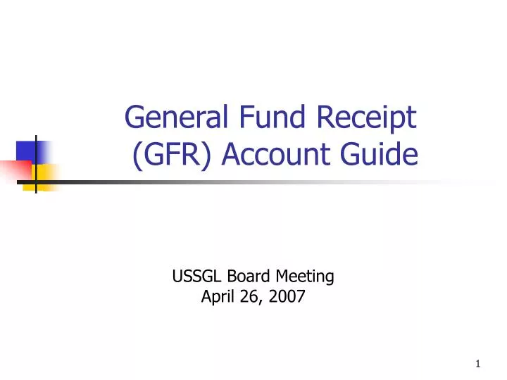 general fund receipt gfr account guide