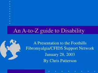 An A-to-Z guide to Disability