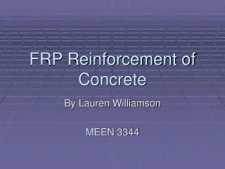 FRP Reinforcement of Concrete