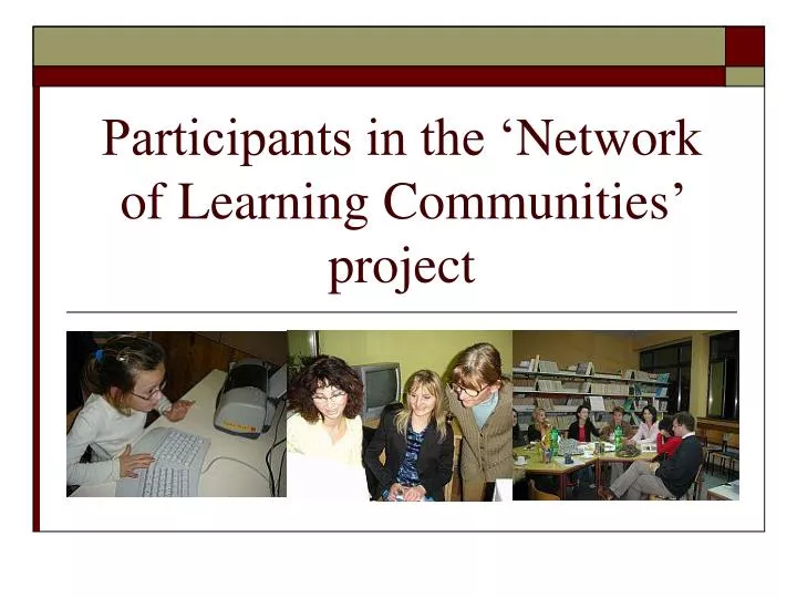 participants in the network of l earning c ommunities project