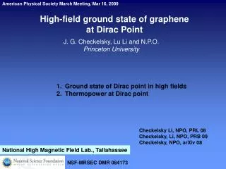 High-field ground state of graphene at Dirac Point