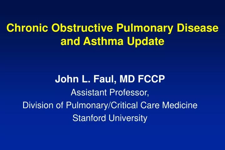 chronic obstructive pulmonary disease and asthma update