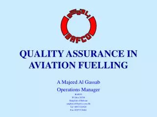 QUALITY ASSURANCE IN AVIATION FUELLING