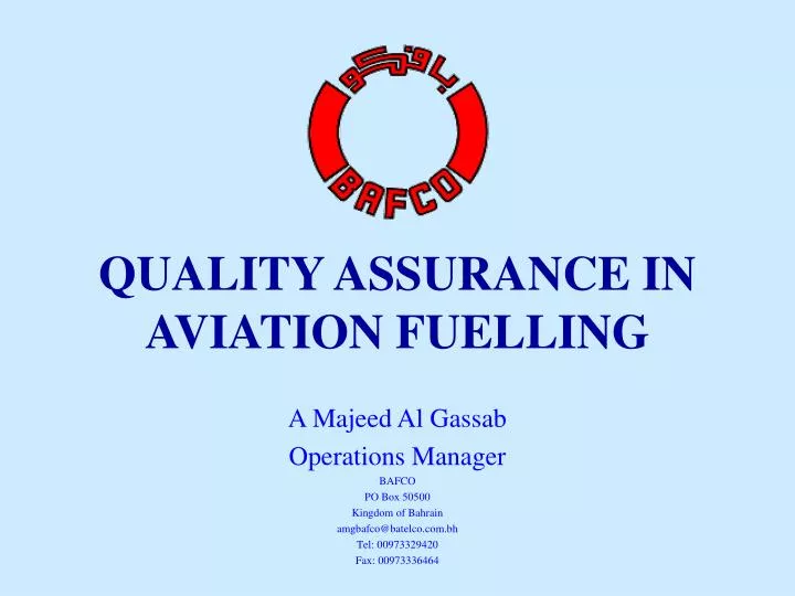 quality assurance in aviation fuelling