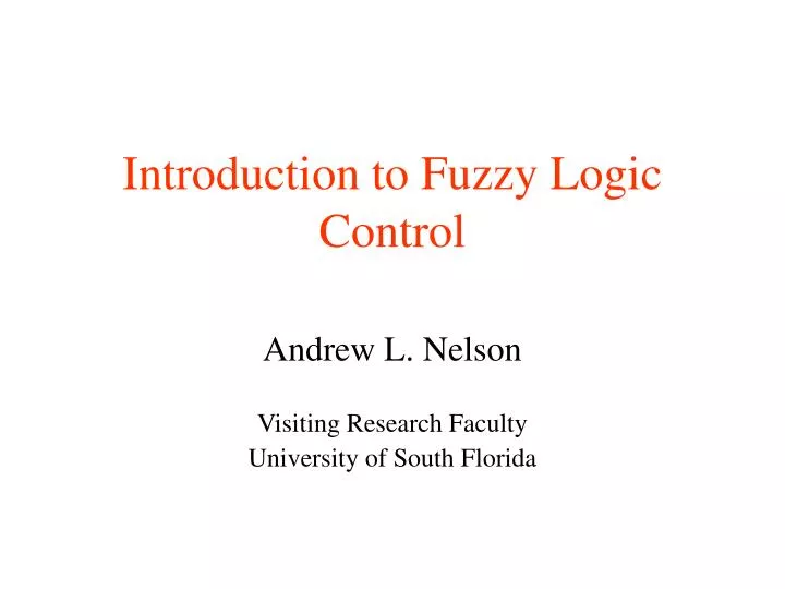 introduction to fuzzy logic control
