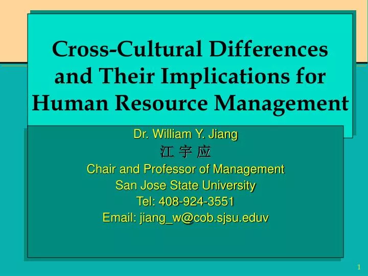 cross cultural differences and their implications for human resource management