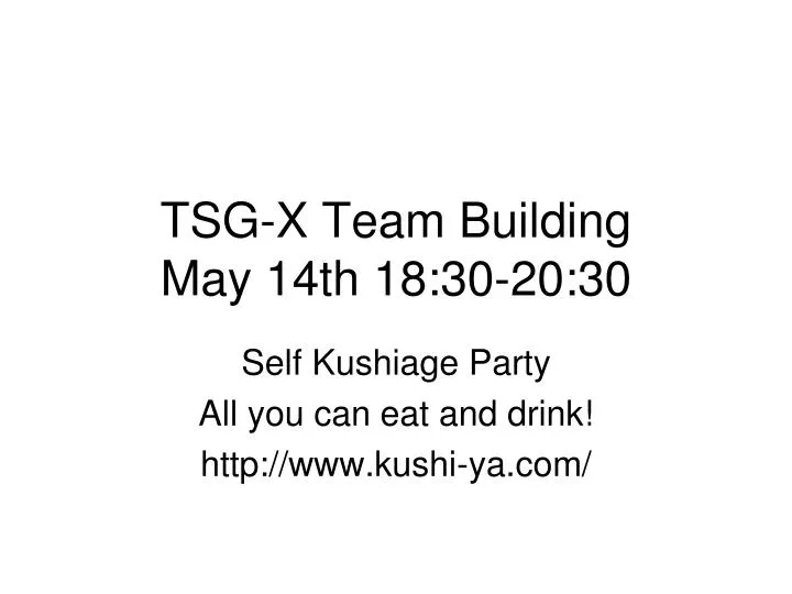 tsg x team building may 14th 18 30 20 30