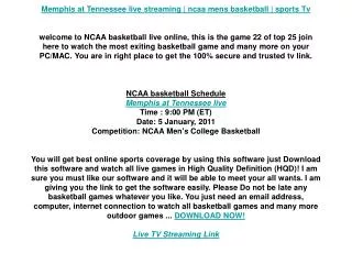 Memphis at Tennessee live streaming | ncaa mens basketball |