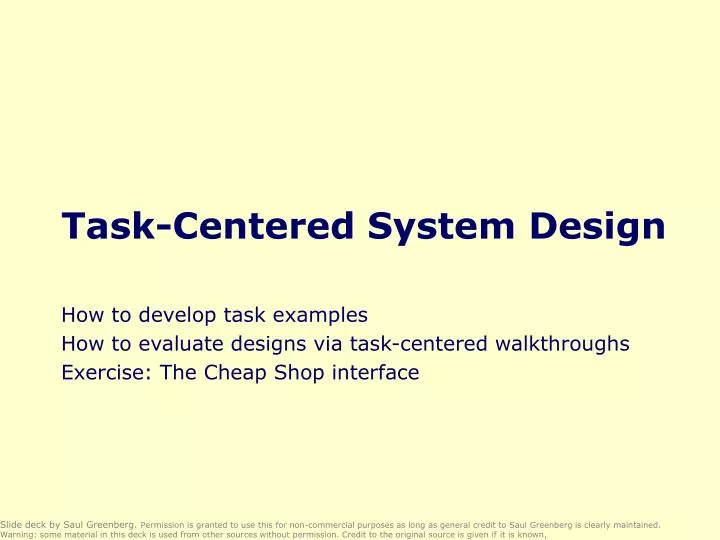 task centered system design