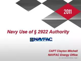 Navy Use of § 2922 Authority