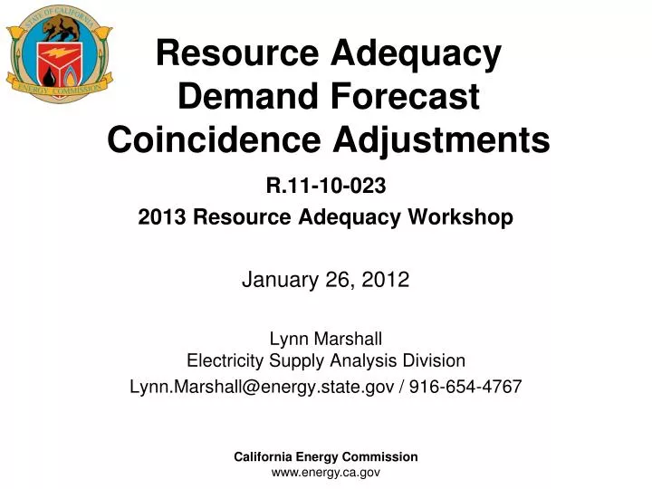 resource adequacy demand forecast coincidence adjustments