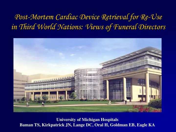 post mortem cardiac device retrieval for re use in third world nations views of funeral directors