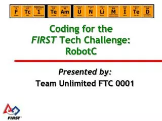 Coding for the FIRST Tech Challenge: RobotC