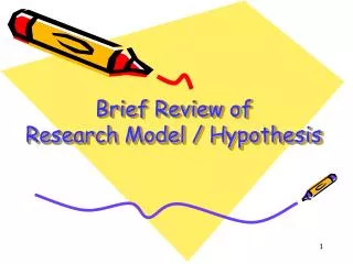 Brief Review of Research Model / Hypothesis