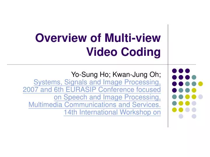 overview of multi view video coding