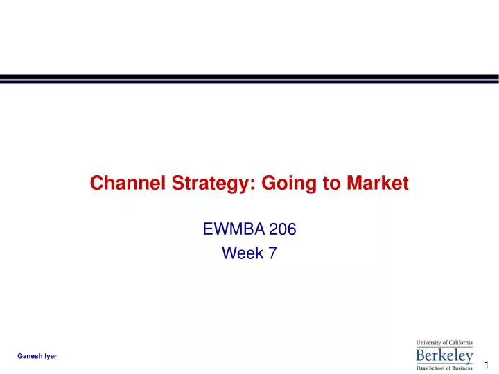 channel strategy going to market