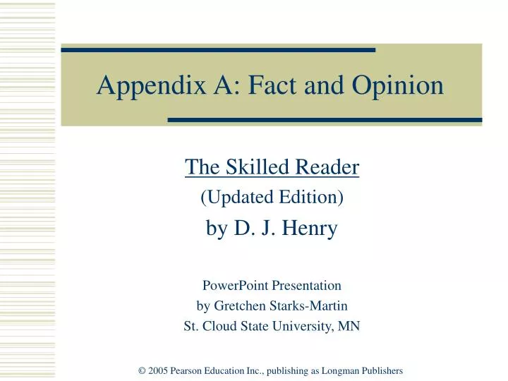 appendix a fact and opinion