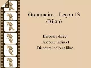 grammaire le on 13 bilan