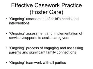 Effective Casework Practice (Foster Care)