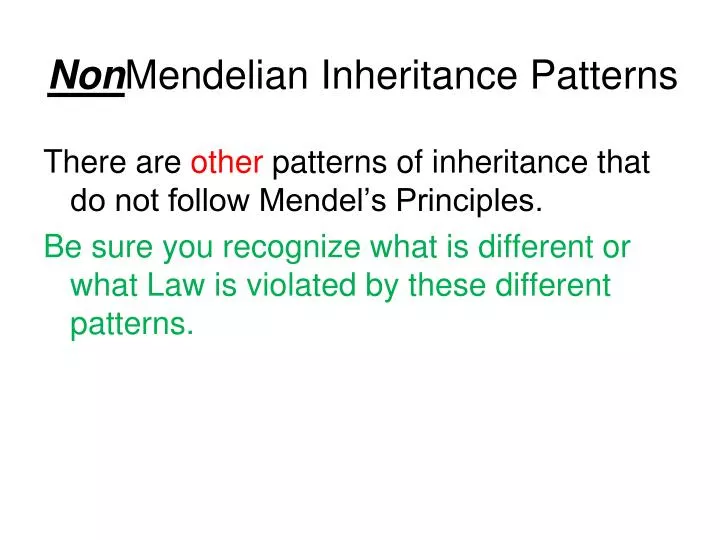non mendelian inheritance patterns