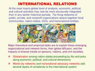 INTERNATIONAL RELATIONS