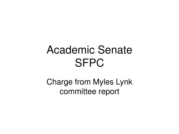 academic senate sfpc