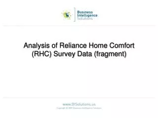 Analysis of Reliance Home Comfort (RHC) Survey Data (fragment)