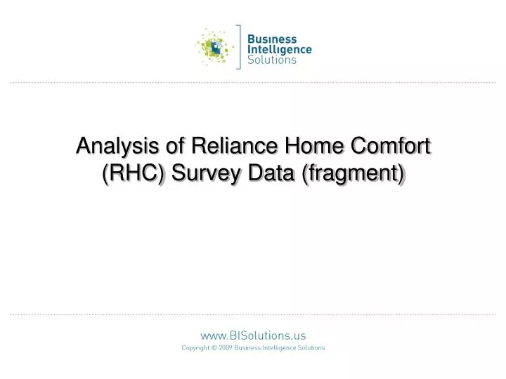 analysis of reliance home comfort rhc survey data fragment