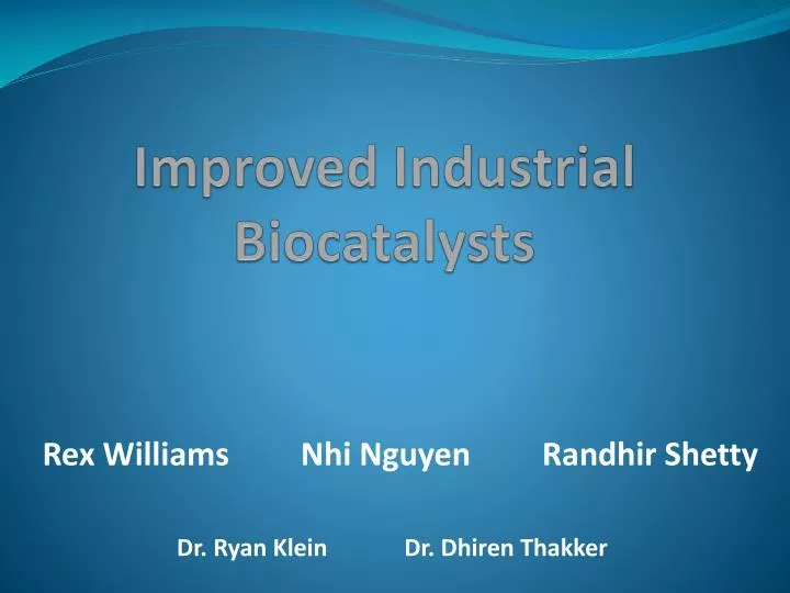 improved industrial biocatalysts