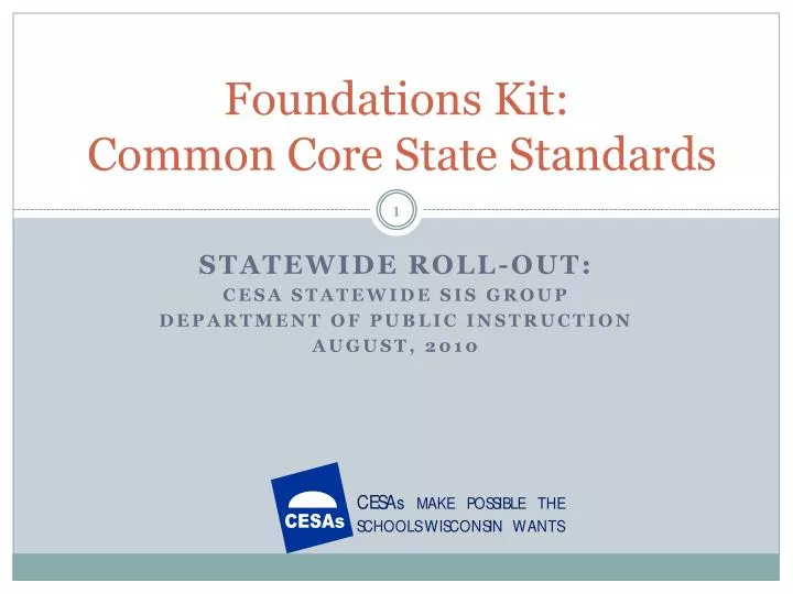 foundations kit common core state standards