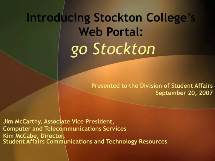 introducing stockton college s web portal go stockton
