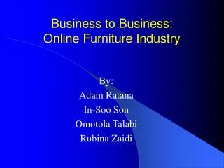 Business to Business: Online Furniture Industry