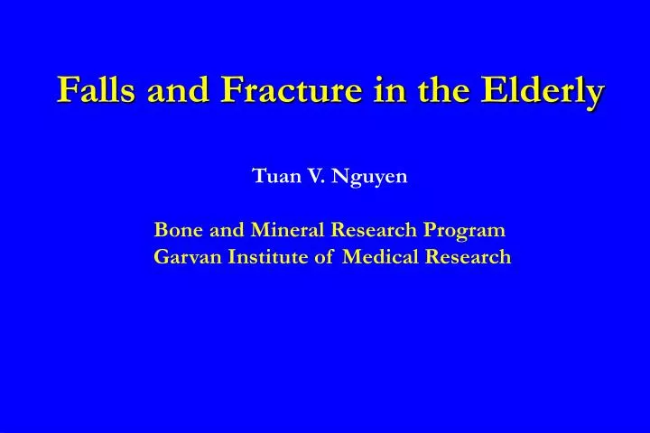 falls and fracture in the elderly