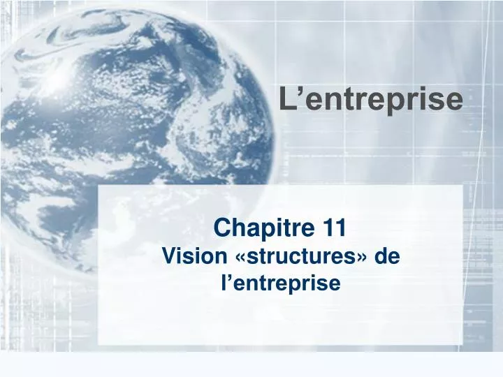 chapitre 11 vision structures de l entreprise