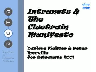 Intranets &amp; The Cluetrain Manifesto Darlene Fichter &amp; Peter Morville for Intranets 2001