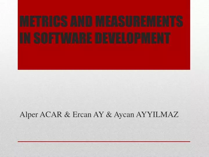 metrics and measurements in software development
