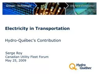 Electricity in Transportation