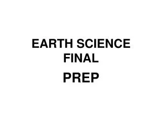EARTH SCIENCE FINAL