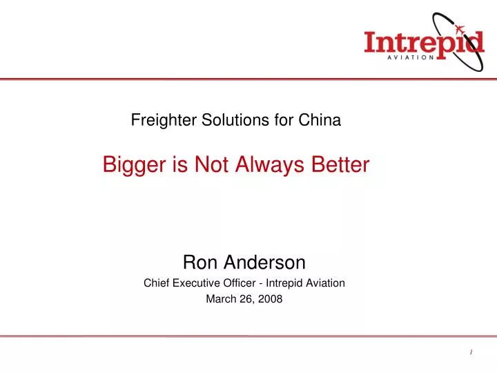 freighter solutions for china bigger is not always better