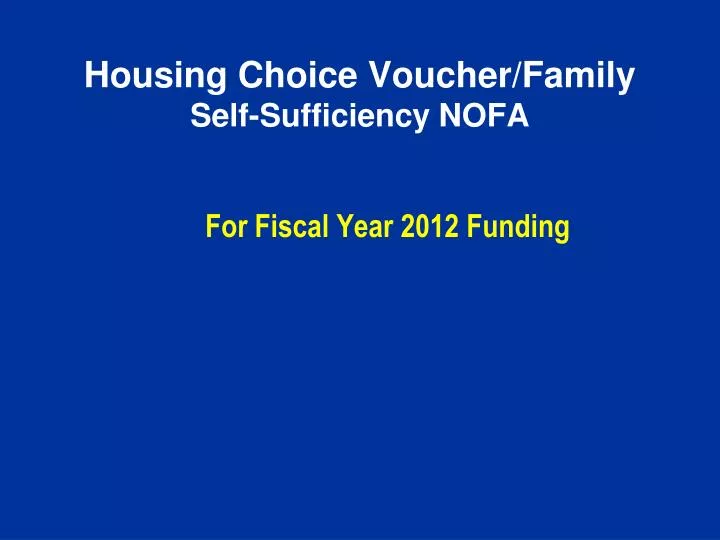 housing choice voucher family self sufficiency nofa