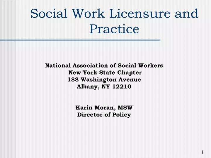 social work licensure and practice