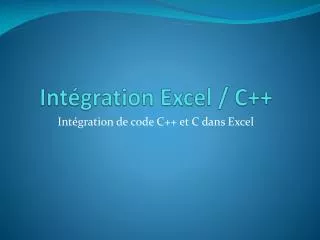 int gration excel c