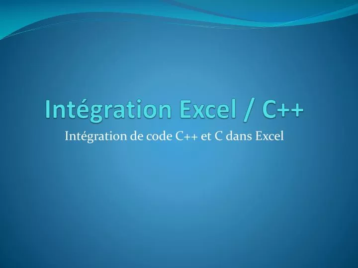 int gration excel c