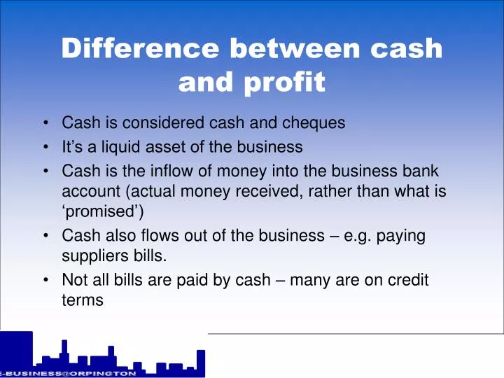 difference between cash and profit