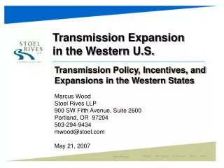 Transmission Expansion in the Western U.S.