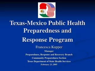 Texas-Mexico Public Health Preparedness and Response Program