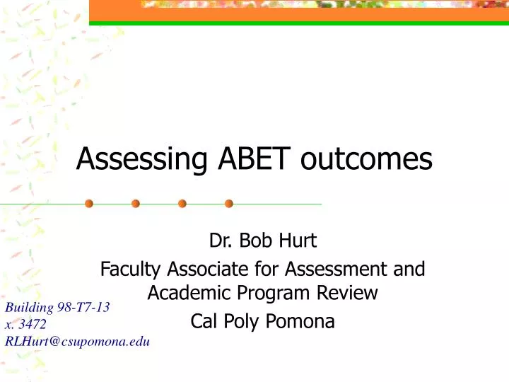 assessing abet outcomes