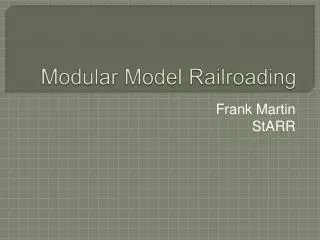 Modular Model Railroading