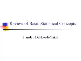 Review of Basic Statistical Concepts