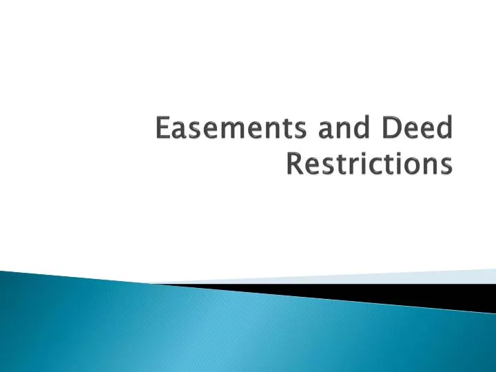 easements and deed restrictions